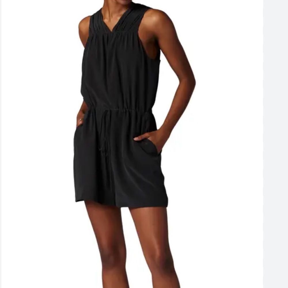 Equipment Lamara Sleeveless Silk Short Romper | XL